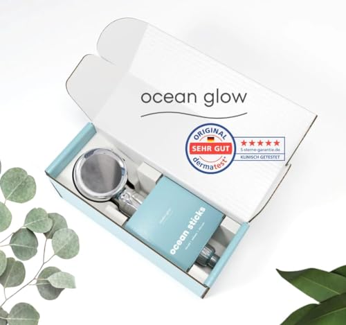 Ocean Glow Duschkopf Salzdusche | Duschkopf Handbrause mit Meersalz Kammer | reines Wasser & Hautpflege | Wellnessdusche | Dermatest: "SEHR GUT" von ocean glow