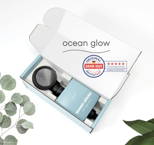 Ocean Glow Meersalzdusche Starter Set | Schwarzer Duschkopf Handbrause mit natürlichen Meersalz Sticks | reines Wasser Hautpflege | Wellnessdusche Filterduschkopf Wassersparend | Dermatest: "SEHR GUT" von ocean glow