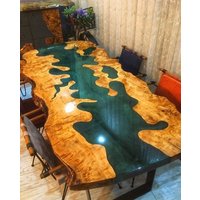 Esszimmer/Küche Bar Tisch Holz Epoxidharz Fluss Einzigartige Live Edge Olive Benutzerdefinierte Zurückgefordert Holzplatte Luxus /Kaffee Sehpa von odunzhomedecor