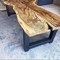 Esszimmer/Küche Bar Tisch Nussbaum Holz Rustikal Einzigartige Live Edge Individuelle Wiederhergestellte Holzplatte Luxus /Kaffee Sehpa Beistelltisch von odunzhomedecor