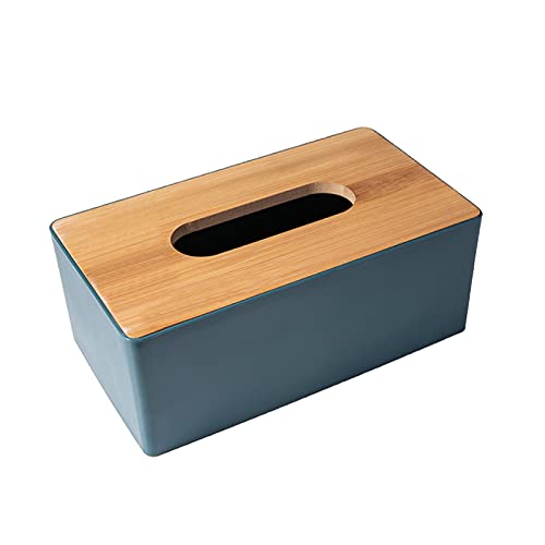 oein KosmetiktüCherbox Taschentuchbox Kosmetikbox Rechteckig Bruchfest Mit Deckel Aus Bambus NachfüLlbar, rutschfest Anti Staub Multifunktions. Für Büro Küche Wohnzimmer（8.4x4.7x3.3 Inch）(grün) von oein