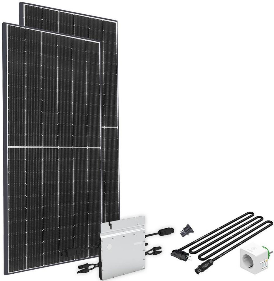 offgridtec Solaranlage Solar-Direct 830W HM-800, 415 W, Monokristallin, Schukosteckdose, 5 m Anschlusskabel, ohne Halterung mit Stromzähler von offgridtec