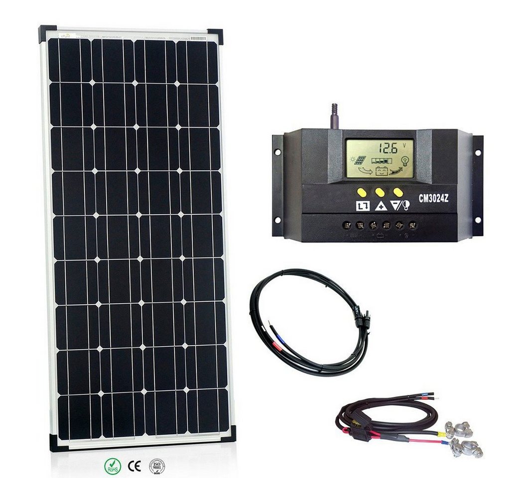 offgridtec Solaranlage basicPremium-L 100W Solaranlage 12V/24V, 100 W, Monokristallin, (Set), Komplettsystem von offgridtec