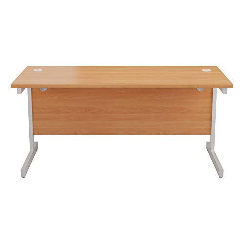Office Hippo Strapazierfähiger rechteckiger Büroschreibtisch mit Tragebalken, PC-Tisch für Büro oder Heimbüro, mit integriertem Kabelkanal, weißes Gestell, Top-Platte aus Buche, 120 cm x 80 cm Office Hippo Strapazierfähiger rechteckiger Büroschreibtisch mit Tragebalken, PC-Tisch für Büro oder Heimbüro, mit integriertem Kabelkanal, weißes Gestell, Top-Platte aus Buche, 120 cm x 80 cm von office hippo