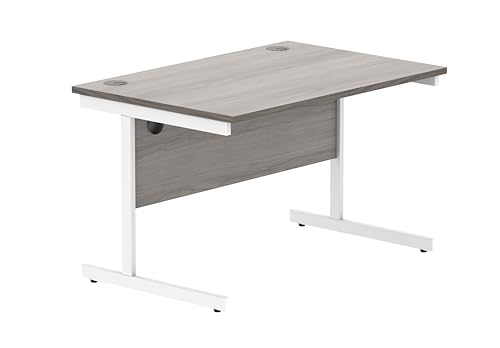 office hippo Essentials Rechteckiger Schreibtisch-Computer-Arbeitsplatz, Heimbürotisch mit Kabelanschluss-Management, 120 x 80 cm, Graue Alaska-Eiche office hippo Essentials Rechteckiger Schreibtisch-Computer-Arbeitsplatz, Heimbürotisch mit Kabelanschluss-Management, 120 x 80 cm, Graue Alaska-Eiche von office hippo