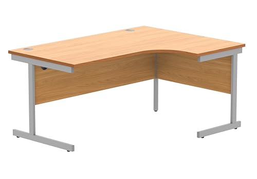 office hippo Robuster Büroschreibtisch, rechter Ecktisch, stark, verlässlich mit Kabelführung, PC-Tisch für Büro oder Zuhause, Norwegische Buchenplatte/Silberfarbenes Gestell office hippo Robuster Büroschreibtisch, rechter Ecktisch, stark, verlässlich mit Kabelführung, PC-Tisch für Büro oder Zuhause, Norwegische Buchenplatte/Silberfarbenes Gestell von office hippo