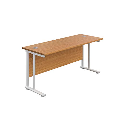 office hippo Strapazierfähiger rechteckiger Büroschreibtisch mit Tragebalken, PC-Tisch für Büro oder Heimbüro, mit integriertem Kabelkanal, weißes Gestell, Top-Platte aus Eiche, 160 cm x 60 cm office hippo Strapazierfähiger rechteckiger Büroschreibtisch mit Tragebalken, PC-Tisch für Büro oder Heimbüro, mit integriertem Kabelkanal, weißes Gestell, Top-Platte aus Eiche, 160 cm x 60 cm von office hippo