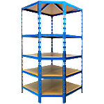 Office Marshal Eckregal 5 Böden Blau 1800 x 900 x 420 x 600 mm von office marshal