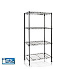 Office Marshal Metallregal Rocky Stahl Schwarz 4 Fächer 550 x 350 x 1100 mm von office marshal