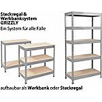 Office Marshal Schwerlastregal Grizzly Grau, Anthrazit 5 Fächer 1.800 x 1.200 x 450 mm von office marshal