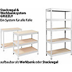 Office Marshal Schwerlastregal Grizzly Weiß 5 Fächer 2.200 x 900 x 450 mm von office marshal