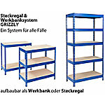 Office Marshal Steckregal Grizzly Blau 5 Fächer 2.200 x 1.200 x 450 mm von office marshal