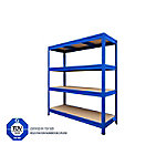 Office Marshal Weitspannregal Stahlblech Blau 4 Fächer 1.500 x 800 x 2.000 mm von office marshal