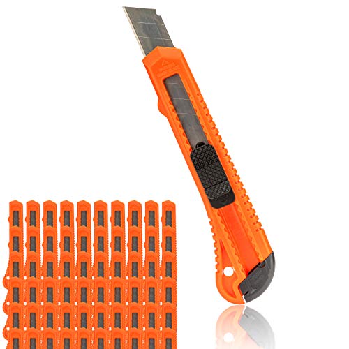 OFFICEPOINT Cuttermesser Set 60 Stück | Cutter mit 18mm Abbrechklinge | Teppichmesser mit Wechselklinge | präzise Klingenführung | Kartonmesser | mit Klinge (60) von office point germany