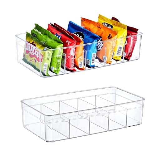 ogoPLUS 2 Stück Kühlschrank Organizer Größe M mit 5 Fächern - BPA-Frei, Lebensmittel aufbewahrungsbox, Stauraum für Schränke, Regale, Spülbecken, Kosmetik, Büromaterial, Gewürze, Snacks, Teebeutel ogoPLUS 2 Stück Kühlschrank Organizer Größe M mit 5 Fächern - BPA-Frei, Lebensmittel aufbewahrungsbox, Stauraum für Schränke, Regale, Spülbecken, Kosmetik, Büromaterial, Gewürze, Snacks, Teebeutel von ogoPLUS