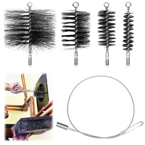 ohbien 5 Stück Ofenrohrbürste Set 30mm 50mm 80mm 150mm, Kaminbürste Set Starke Borsten mit Schubstange und 1m Stahldraht, Kaminreiniger Bürste für Ofenrohr Kessel Ofenrohr Rauchrohr Schornstein ohbien 5 Stück Ofenrohrbürste Set 30mm 50mm 80mm 150mm, Kaminbürste Set Starke Borsten mit Schubstange und 1m Stahldraht, Kaminreiniger Bürste für Ofenrohr Kessel Ofenrohr Rauchrohr Schornstein von ohbien