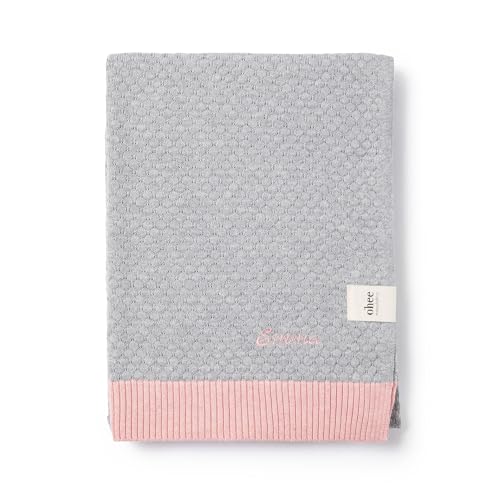 personalisierbare Babydecke mit Namen - Strickdecke für Babys - 104x104 cm - 100% Baumwolle - Groß, kuschelig & atmungsaktiv - Geschenk zur Geburt von ohee manufaktur