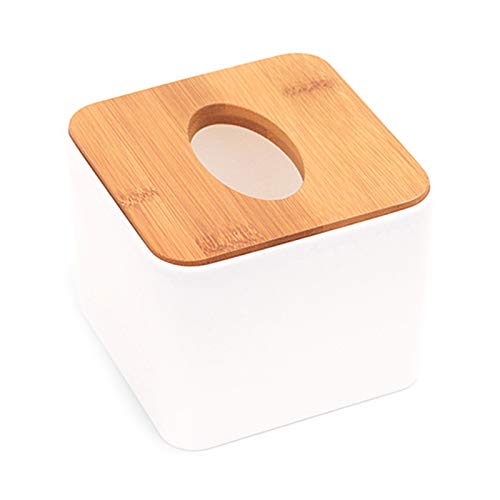 ohfruit Taschentuchbox, Taschentuchbox-Abdeckung, Taschentuchbox-Halter, stabil, platzsparend, PP, für Wohnzimmer (quadratisch, rund) quadratisch, Mehrfarbig von ohfruit