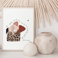 Poster Motherlove | Muttertag Geschenk Mutter Geburtstag Geburt Aquarellpapier & Moderne Illustration von ohmilavie