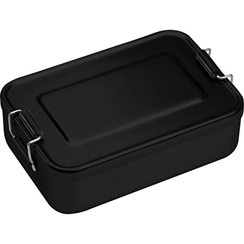 Brotzeitdose aus Aluminium / Lunchbox / Brotdose / Farbe: schwarz von ohne Markenname