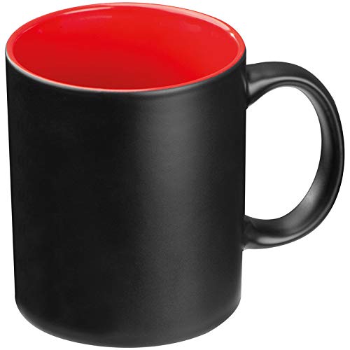 Porzellantasse / Kaffeetasse / Fassungsvermögen: 300 ml / Farbe: schwarz-rot von ohne Markenname