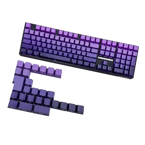 ohodhmnu Purplee Gradients Original-Tastenkappen, 134 Tasten, die durch die Hintergrundbeleuchtung leuchten, für mechanische Tastaturen mit 60, 80, 61, 64, 68, 75, 87 von ohodhmnu