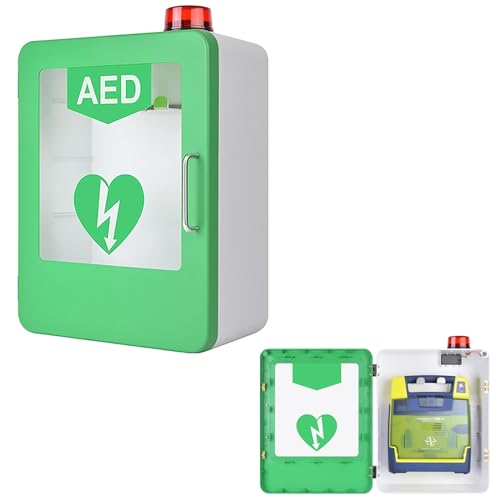 oiakus AED Defibrillator Storage Cabinet, Wall-Mounted AED Cabinet with Light and Alarm System, Cardiac Defibrillation Alarm Box, First Aid Case, Fits Most AED Models, for Home Office oiakus AED Defibrillator Storage Cabinet, Wall-Mounted AED Cabinet with Light and Alarm System, Cardiac Defibrillation Alarm Box, First Aid Case, Fits Most AED Models, for Home Office von oiakus