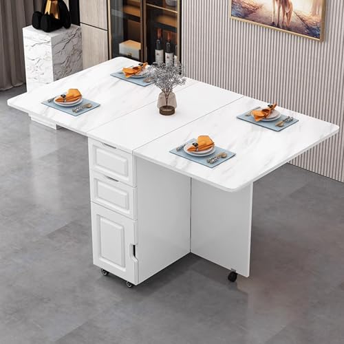 oiakus Bewegliche Klapptisch, moderner ausziehbarer Küchentisch mit abschließbarem Rad, 3 Lagerschubladen, Holzblatttisch für kleine Räume Apartment Kitchen Wohnzimmer, 120 cm oiakus Bewegliche Klapptisch, moderner ausziehbarer Küchentisch mit abschließbarem Rad, 3 Lagerschubladen, Holzblatttisch für kleine Räume Apartment Kitchen Wohnzimmer, 120 cm von oiakus