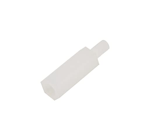 50/100 Stück M2.5 Länge 5-50 mm Gewinde 6 mm Schwarz Weiß Hex Nylon Abstandshalter Männlich Weiblich Kunststoffhalterung Sechskantgewinde PCB Motherboard Spacer Pillar Board(WhiteM2.5,18mm (100pcs)) von oipwtfbq