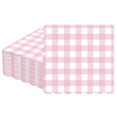 50 rosa gewellte Servietten, rosa und weiß kariert, dekoratives Partyzubehör, helles Karomuster, Gingham-Servietten für Mädchen, Frauen, Hochzeit, Geburtstag, Babyparty, Sommer, Picknick 50 rosa gewellte Servietten, rosa und weiß kariert, dekoratives Partyzubehör, helles Karomuster, Gingham-Servietten für Mädchen, Frauen, Hochzeit, Geburtstag, Babyparty, Sommer, Picknick von ojustbeok