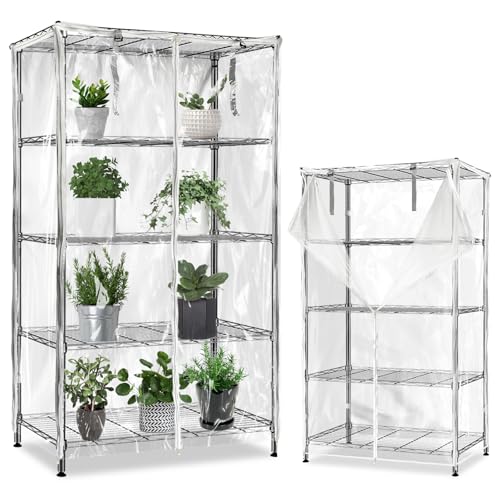 okcool Wasserdichte Regalabdeckung, transparente Drahtregalabdeckung mit Reißverschluss, transparentes PVC, klar sichtbar. (Passend für Regale mit den Maßen 121,9 cm B x 61 cm T x 182 cm H) von okcool