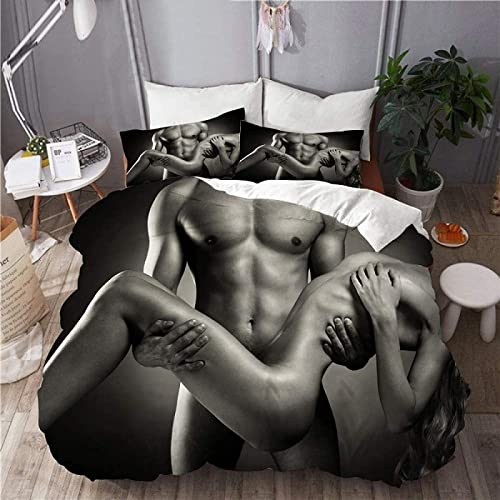 Bettwäsche 135x200 Sexy Frau Mann Nackt Betten Set Microfaser Bettbezug + 2 Kissenbezug 80x80 cm Bettwäsche Set Kinder Jungen Mädchen Männer von okoikfc