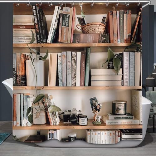 Duschvorhang 180x180cm Bücherregal Der Bibliothek, 3D Duschvorhang Anti-Schimmel Bücherregal, Shower Curtains Polyester Wasserdicht Duschvorhänge für Badezimmer, Bad Vorhang mit 12 Haken b2837 Duschvorhang 180x180cm Bücherregal Der Bibliothek, 3D Duschvorhang Anti-Schimmel Bücherregal, Shower Curtains Polyester Wasserdicht Duschvorhänge für Badezimmer, Bad Vorhang mit 12 Haken b2837 von okoikfc