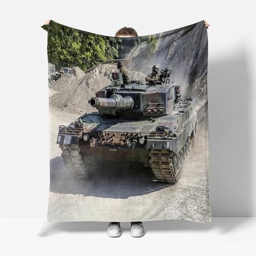Kuscheldecke 130 x 150 cm 3D Panzer Decke Flanell Fleecedecke Weich Warm Flauschig kuscheldecken Militär Wohndecke Decken für Sofadecke Couchdecke, Kinder Erwachsene k557 von okoikfc