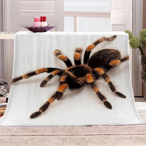Kuscheldecke 150 x 200 cm 3D Spinne Decke Flanell Fleecedecke Weich Warm Flauschig kuscheldecken Spinne Wohndecke Decken für Sofadecke Couchdecke, Kinder Erwachsene M492 von okoikfc