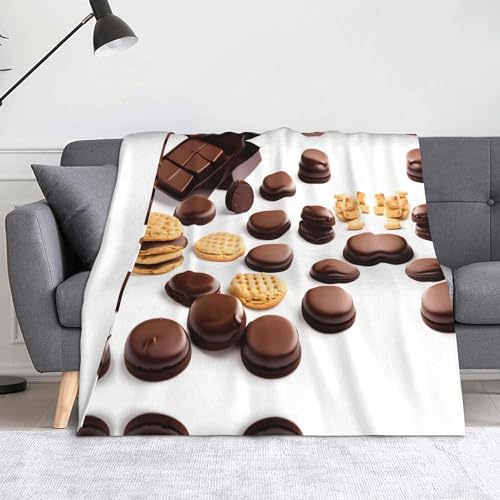 Kuscheldecke 80 x 150 cm 3D Schokolade Decke Flanell Fleecedecke Weich Warm Flauschig kuscheldecken Keks Wohndecke Decken für Sofadecke Couchdecke, Kinder Erwachsene L1839 von okoikfc