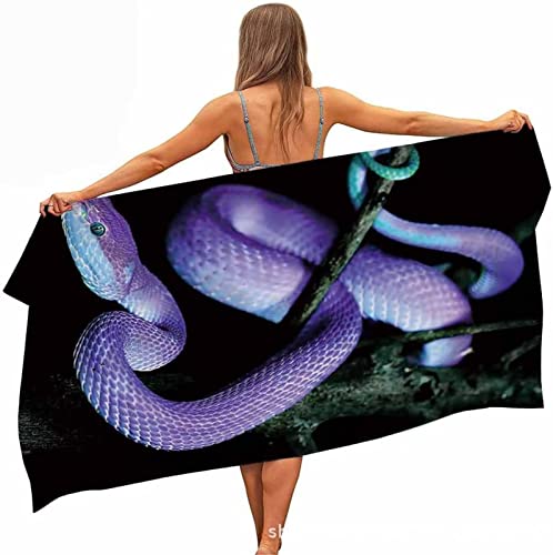 Strandtuch 70x150 cm 3D Violett, Microfaser Strandtuch Schlange Badetuch, Strandlaken Handtuch, Schnell Trocknen Strandhandtuch Herren Frauen Badetücher, Handtücher, Strandtücher von okoikfc