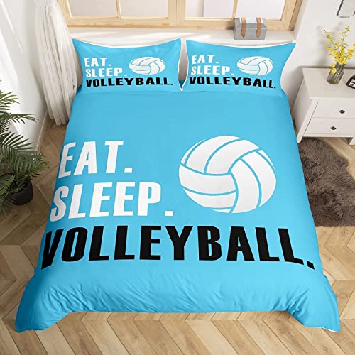 okoikfc Bettwäsche 135x200, 3D Volleyball Winter Weiche GebüRstet Mikrofaser Bettzeug Set, Bettbezug + 2 Kissenbezug 80x80 cm mit ReißVerschluss von okoikfc