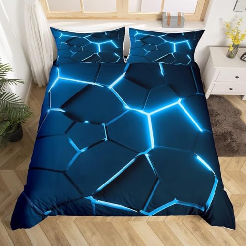 okoikfc Bettwäsche 135x200 Blau Weiche Mikrofaser Geometrie Bettbezug 135 x 200 Duvet Cover mit 2 Kissenbezug 80x80 cm, Bedding Set Für Kinder Erwachsene FF128 okoikfc Bettwäsche 135x200 Blau Weiche Mikrofaser Geometrie Bettbezug 135 x 200 Duvet Cover mit 2 Kissenbezug 80x80 cm, Bedding Set Für Kinder Erwachsene FF128 von okoikfc