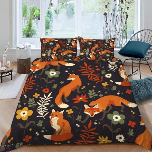 okoikfc Bettwäsche 155x200 Fuchs Weiche Mikrofaser Blumen Bettbezug 155x200 Duvet Cover mit 2 Kissenbezug 80x80 cm, Bedding Set Für Kinder Erwachsene FF45 okoikfc Bettwäsche 155x200 Fuchs Weiche Mikrofaser Blumen Bettbezug 155x200 Duvet Cover mit 2 Kissenbezug 80x80 cm, Bedding Set Für Kinder Erwachsene FF45 von okoikfc