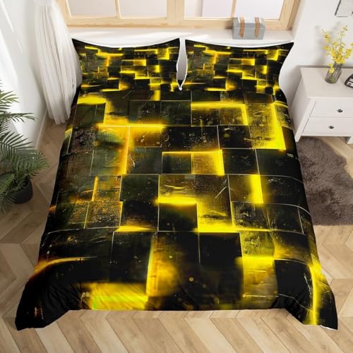 okoikfc Bettwäsche 155x200 Gelbe Geometrie Weiche Mikrofaser Schwarz Bettbezug 155x200 Duvet Cover mit 2 Kissenbezug 80x80 cm, Bedding Set Für Kinder Erwachsene FF115 okoikfc Bettwäsche 155x200 Gelbe Geometrie Weiche Mikrofaser Schwarz Bettbezug 155x200 Duvet Cover mit 2 Kissenbezug 80x80 cm, Bedding Set Für Kinder Erwachsene FF115 von okoikfc