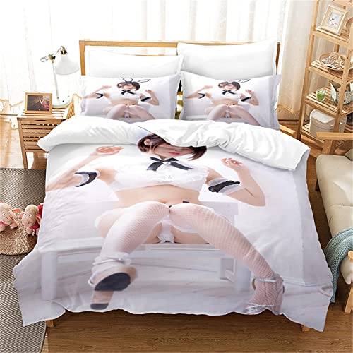 okoikfc Bettwäsche 155x200 Japanische Sexy Schönheiten Betten Set Microfaser Bettbezug + 2 Kissenbezug 80x80 cm Bettwäsche Set Kinder Jungen Mädchen Männer von okoikfc