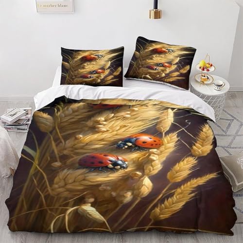 okoikfc Bettwäsche 155x200 Weizenfeld Weiche Mikrofaser Marienkäfer Bettbezug 155x200 Duvet Cover mit 2 Kissenbezug 80x80 cm, Bedding Set Für Kinder Erwachsene FF164 okoikfc Bettwäsche 155x200 Weizenfeld Weiche Mikrofaser Marienkäfer Bettbezug 155x200 Duvet Cover mit 2 Kissenbezug 80x80 cm, Bedding Set Für Kinder Erwachsene FF164 von okoikfc