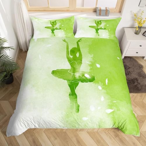 okoikfc Bettwäsche 200x200 Grün Weiche Mikrofaser Ballett Bettbezug 200x200 Duvet Cover mit 2 Kissenbezug 80x80 cm, Bedding Set Für Kinder Erwachsene FF68 okoikfc Bettwäsche 200x200 Grün Weiche Mikrofaser Ballett Bettbezug 200x200 Duvet Cover mit 2 Kissenbezug 80x80 cm, Bedding Set Für Kinder Erwachsene FF68 von okoikfc