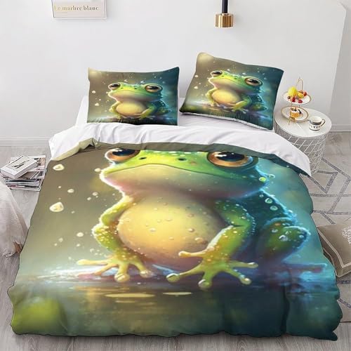okoikfc Bettwäsche 220x240 Karikatur Weiche Mikrofaser Frosch Bettbezug 220x240 Duvet Cover mit 2 Kissenbezug 80x80 cm, Bedding Set Für Kinder Erwachsene FF126 okoikfc Bettwäsche 220x240 Karikatur Weiche Mikrofaser Frosch Bettbezug 220x240 Duvet Cover mit 2 Kissenbezug 80x80 cm, Bedding Set Für Kinder Erwachsene FF126 von okoikfc
