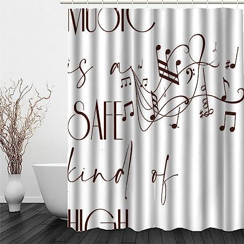 okoikfc Duschvorhang 120 x 200 cm Braun, 3D Notiz Duschvorhang Anti-Schimmel Textil, Shower Curtains Polyester Stoff Wasserdicht Duschvorhänge für Badezimmer, Bad Vorhang mit 8 Haken von okoikfc