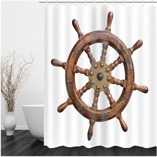 okoikfc Duschvorhang 120 x 200 cm Rudersegeln, 3D Duschvorhang Anti-Schimmel Rudersegeln, Shower Curtains Polyester Wasserdicht Duschvorhänge für Badezimmer, Bad Vorhang mit 12 Haken b2714 von okoikfc