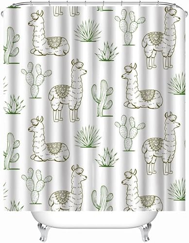 okoikfc Duschvorhang 120x180 cm Kaktus-Alpaka, 3D Duschvorhang Anti-Schimmel Kaktus-Alpaka, Shower Curtains Polyester Wasserdicht Duschvorhänge für Badezimmer, Bad Vorhang mit 8 Haken b3003 okoikfc Duschvorhang 120x180 cm Kaktus-Alpaka, 3D Duschvorhang Anti-Schimmel Kaktus-Alpaka, Shower Curtains Polyester Wasserdicht Duschvorhänge für Badezimmer, Bad Vorhang mit 8 Haken b3003 von okoikfc