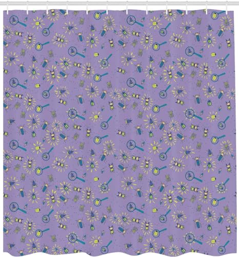okoikfc Duschvorhang 90x180 cm Insekten Lila, 3D Duschvorhang Anti-Schimmel Insekten Lila, Shower Curtains Polyester Wasserdicht Duschvorhänge für Badezimmer, Bad Vorhang mit 8 Haken b2732 von okoikfc