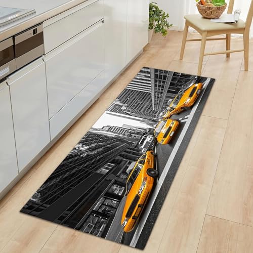 okoikfc New York Teppich 3D Teppich Wohnzimmer 60 x 120 cm Waschbarer rutschfest Teppiche für Kinderzimmer Schlafzimmer Deko Antirutschmatte Carpet Matte B776 von okoikfc